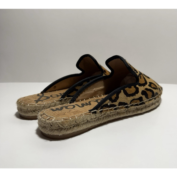 Sam Edelman Kerry Leopard Print Leather Fabric Espadrille Mule Slip On Size 9 M - Picture 4 of 13